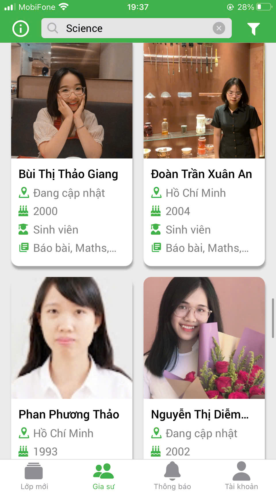 học kèm maths science